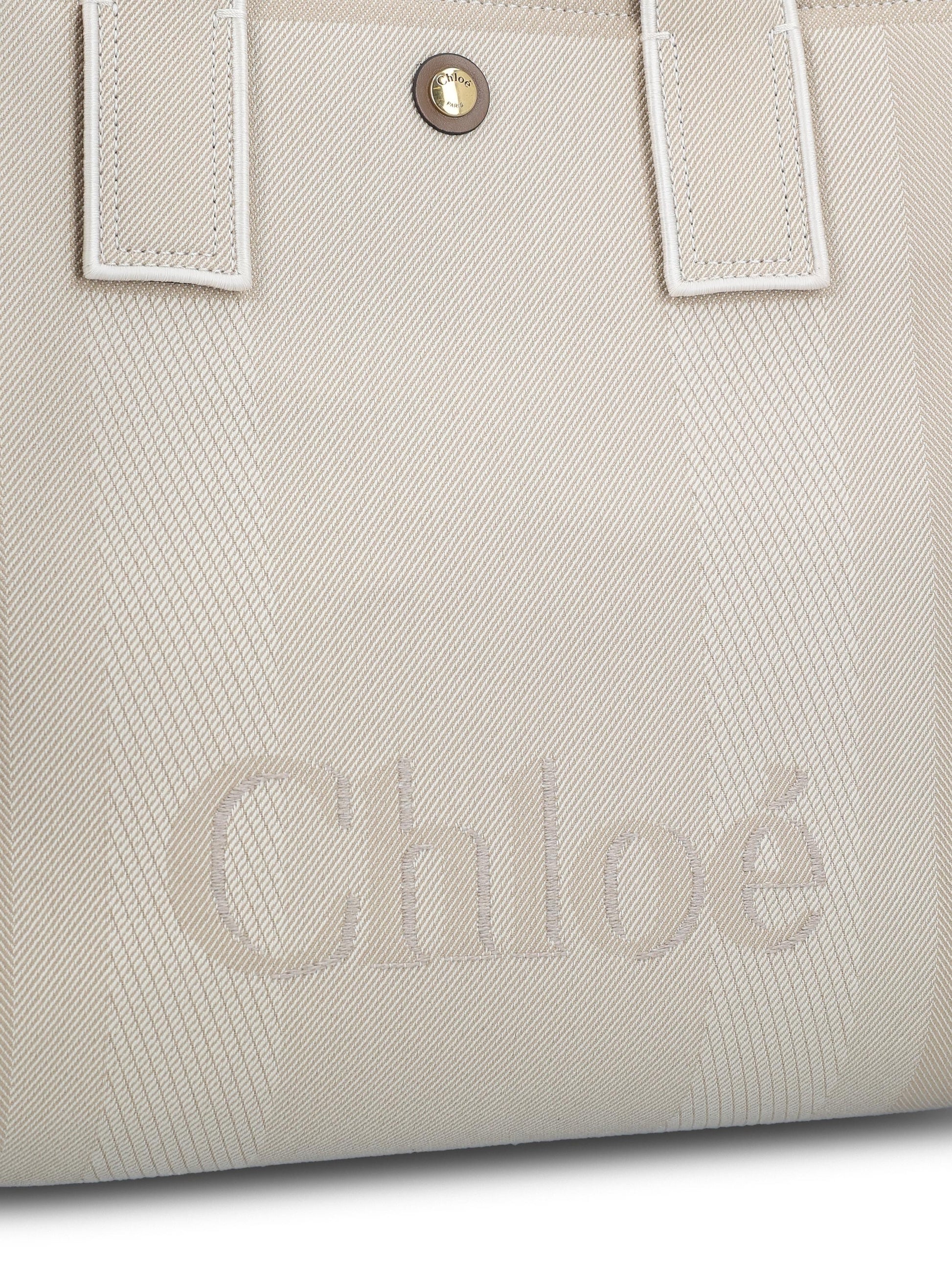 Tote Bag Chloé Carry in tela di cotone. CHC25SS910O65 23N CHLOE' 