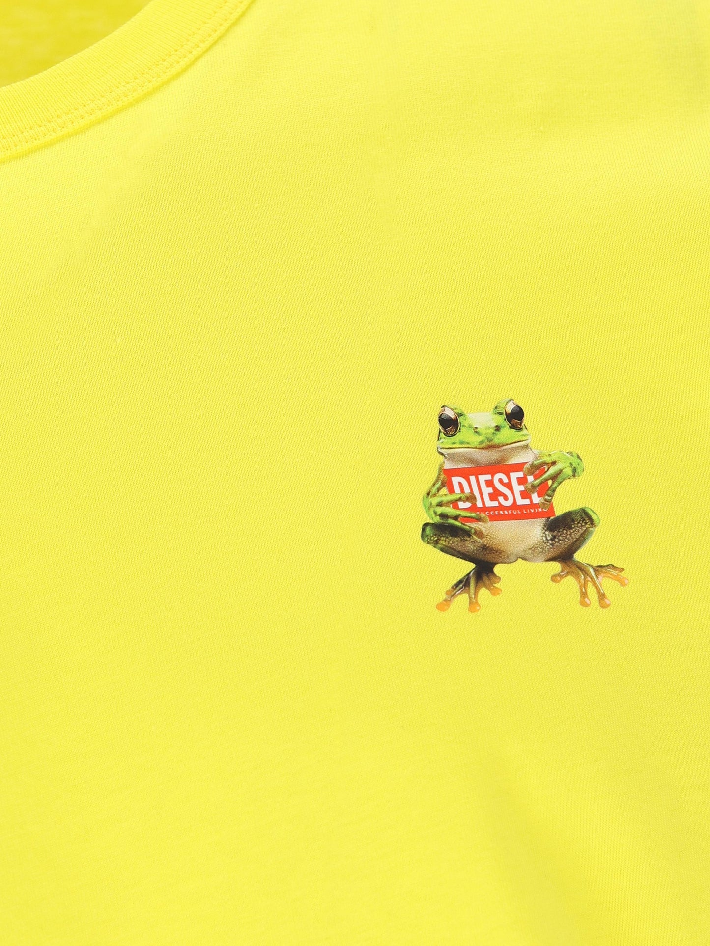 T-shirt con stampa di rana e logo A21651 0PLAT21I DIESEL 
