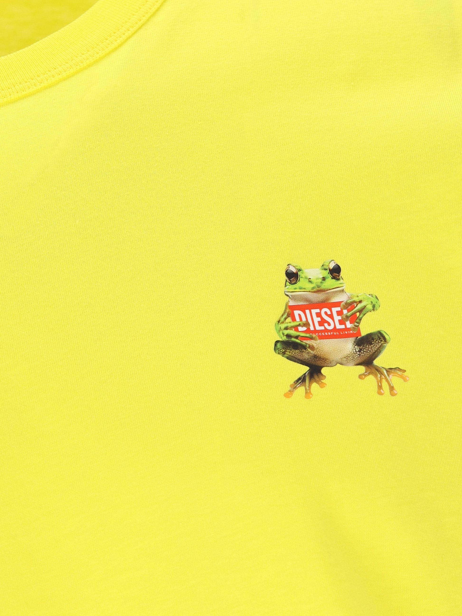 T-shirt con stampa di rana e logo A21651 0PLAT21I DIESEL 