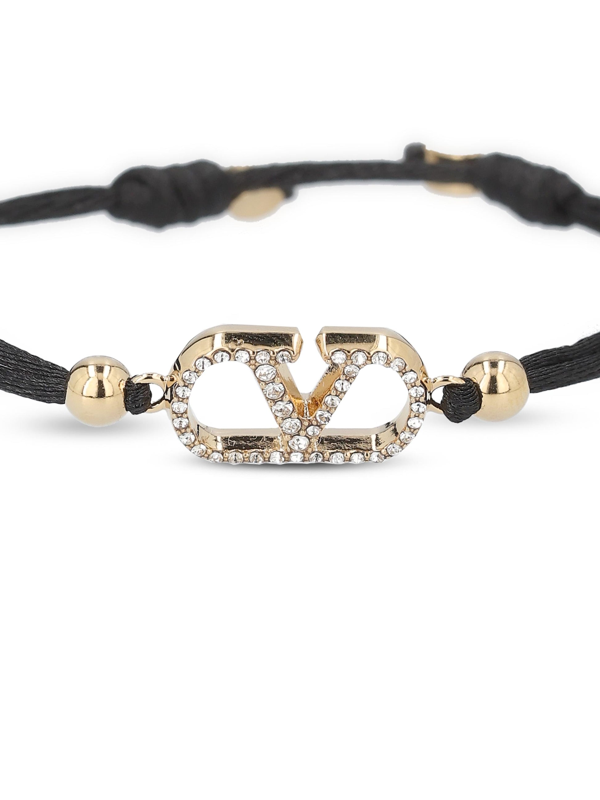 Bracciale realizzato in cotone e cristalli. 7W2J0X85RLV EDM VALENTINO GARAVANI 