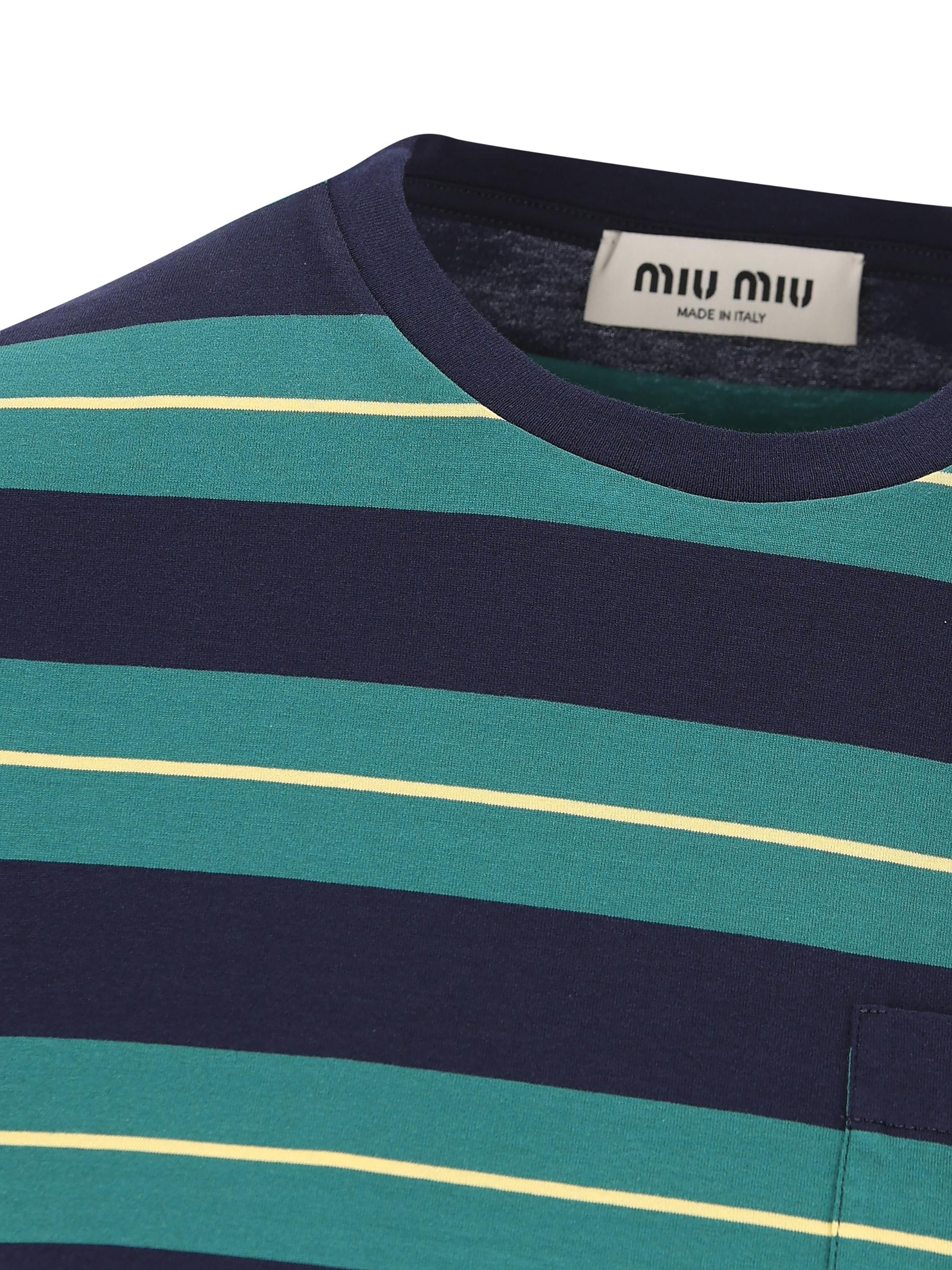 T-Shirt in cotone. MJN537 14RTF046I MIU MIU 