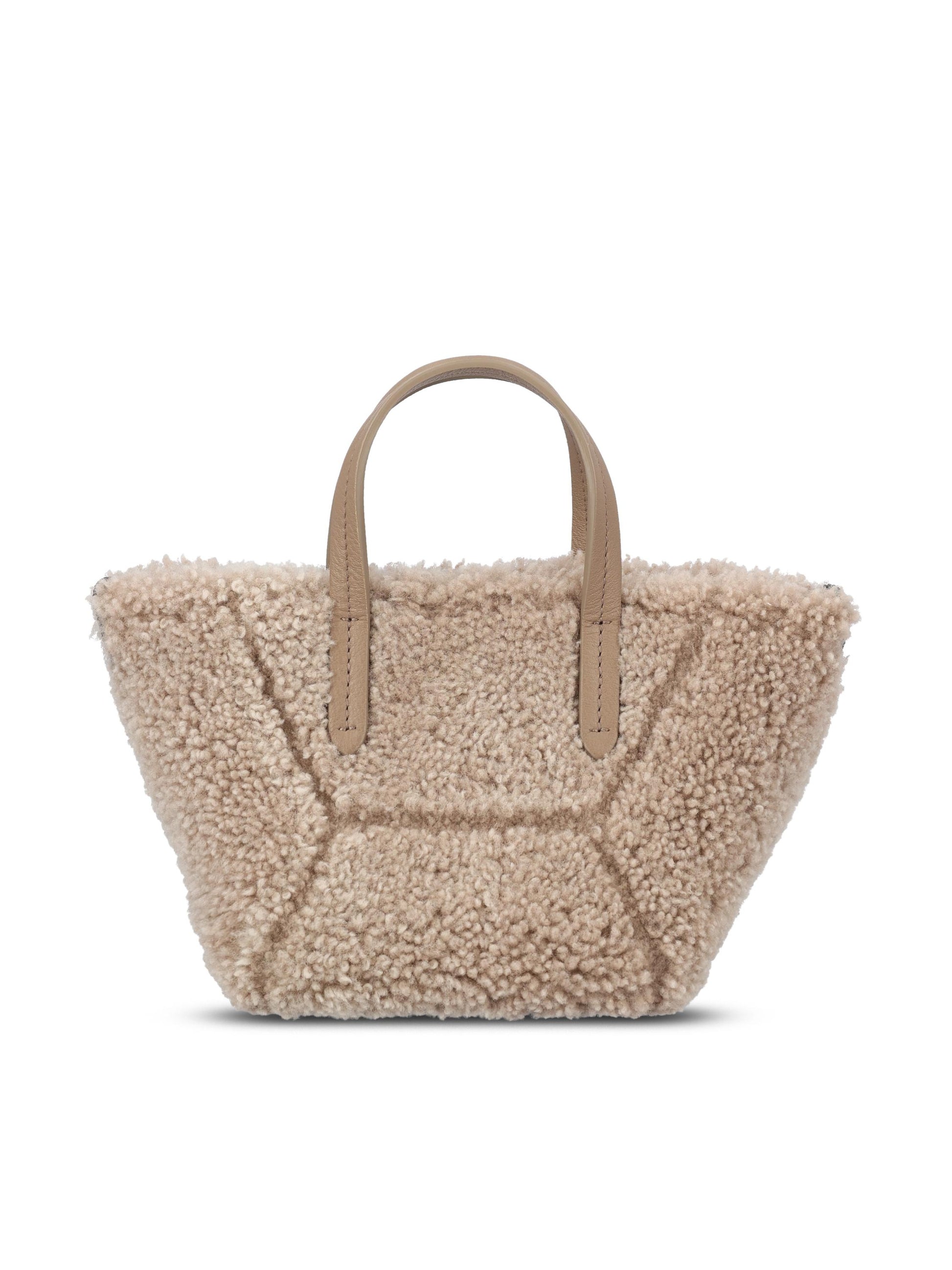 Borsa realizzata in shearling. MBLRD2675 C7890 BRUNELLO CUCINELLI 