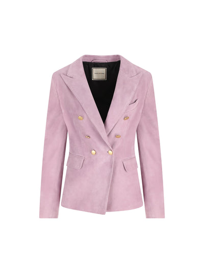 Blazer realizzato in pelle. LIZZIE LILLA TAGLIATORE 