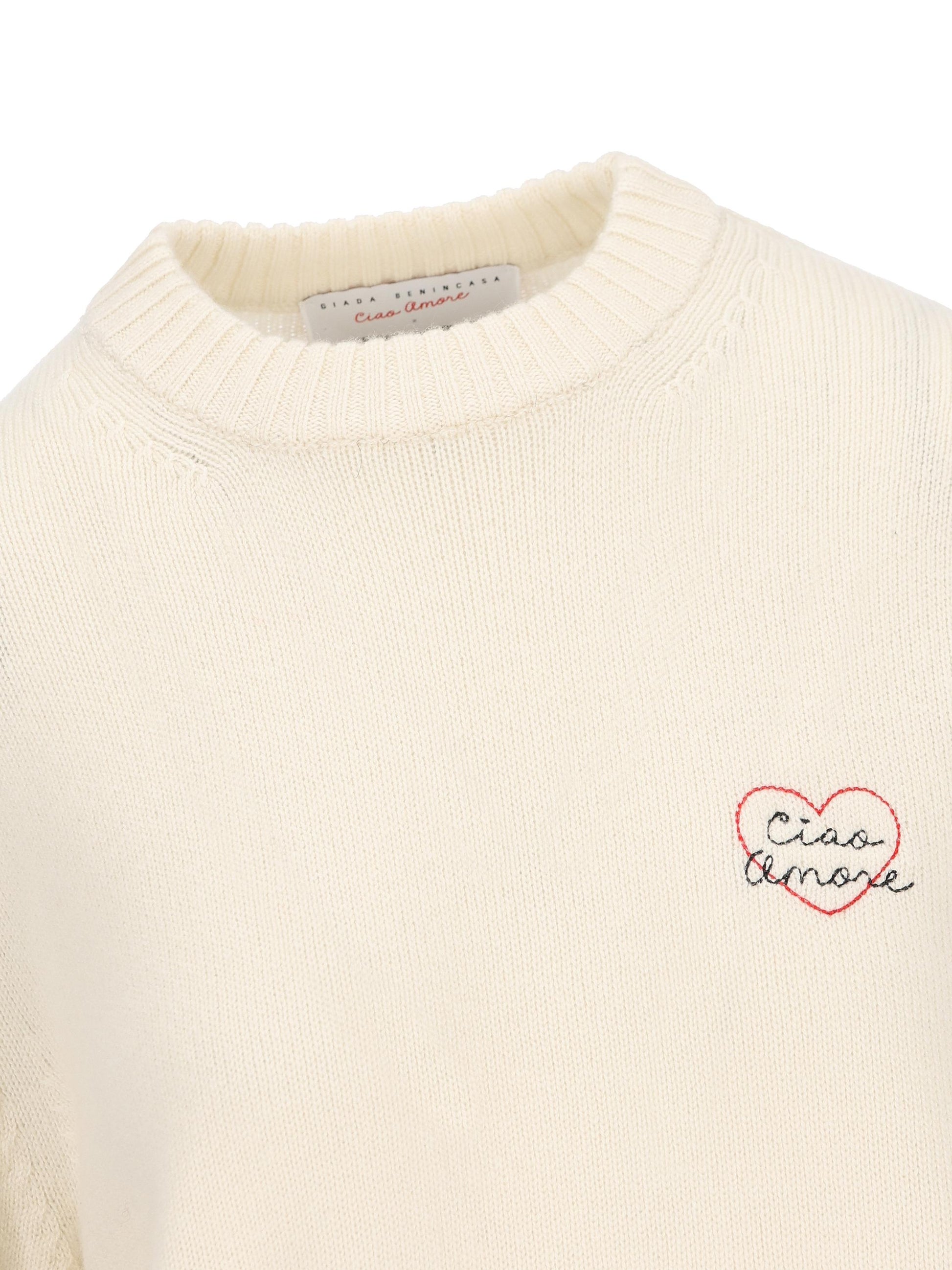 Pullover "Heartbeat" in cashmere. S25M10 01 GIADA BENINCASA 