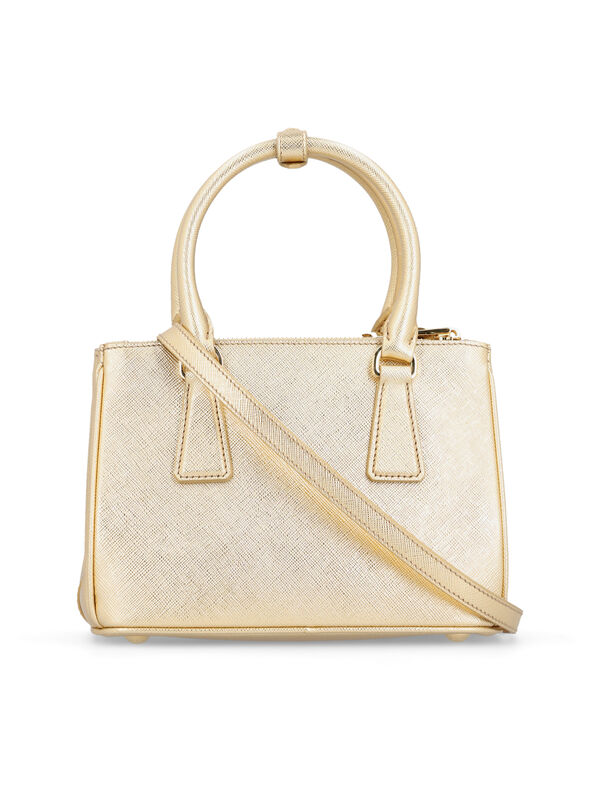 PRADA Platinum Galleria Saffiano Leather Mini Bag - Gold for Women