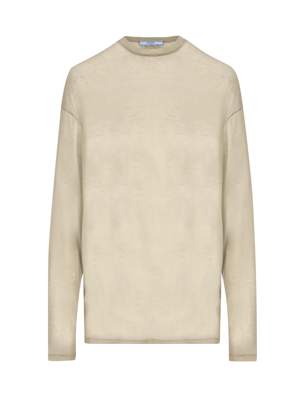 Logo cotton sweater in beige - Prada