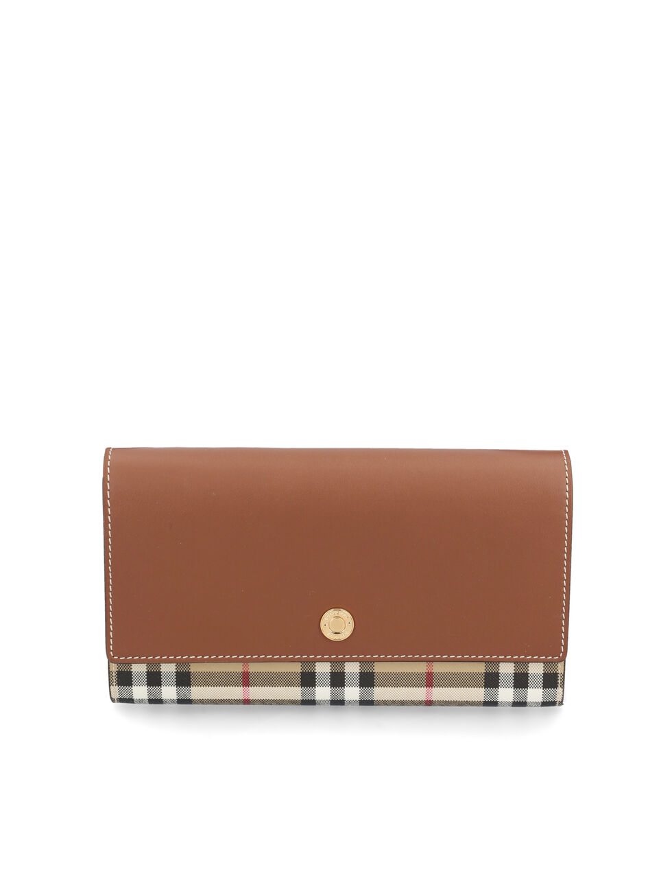 Check and Leather Wallet with Detachable Strap BURBERRY | Franz Kraler
