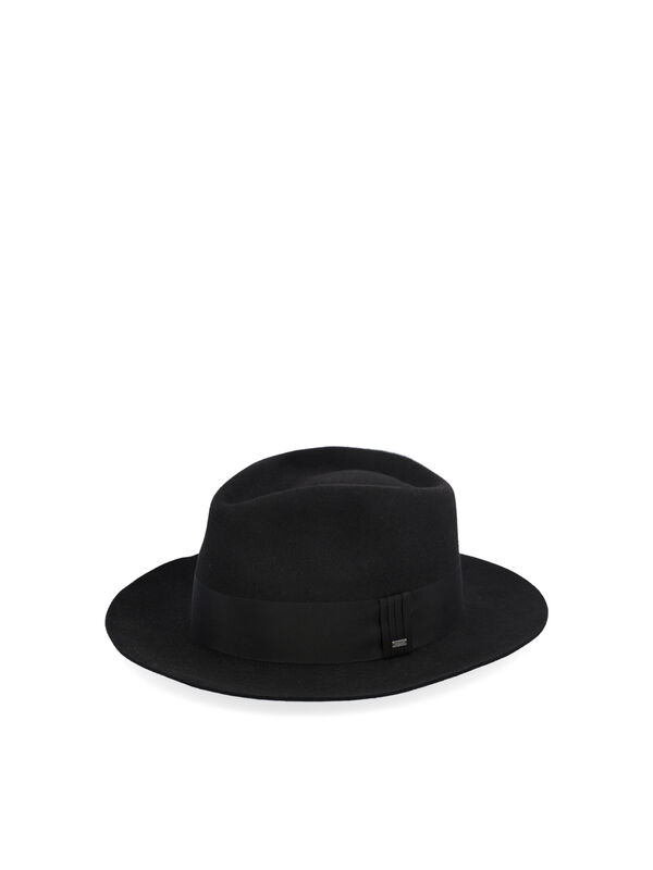 Saint Laurent Black Large Straw Hat for Men